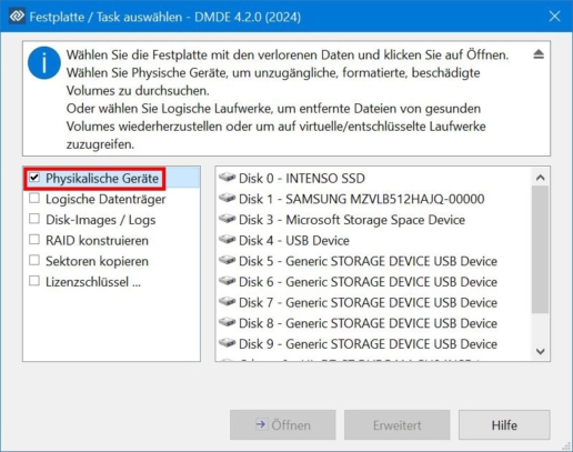 Daten vom USB-Stick wiederherstellen Freeware DMDE - Screenshot 3