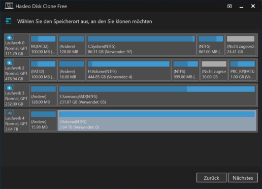 Festplatte Klonen Hasleo Disk Clone Screenshot 3