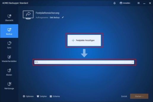 inkrementelles Backup anlegen AOMEI Backupper Screenshot 3