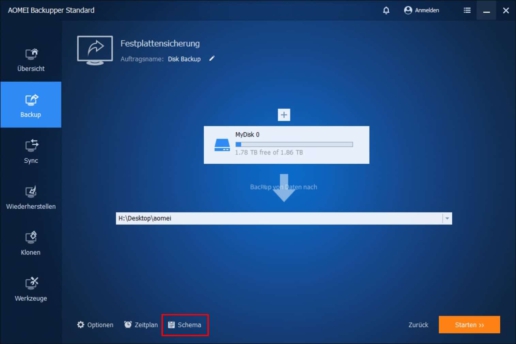 inkrementelles Backup anlegen AOMEI Backupper Screenshot 4