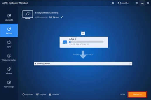 inkrementelles Backup anlegen AOMEI Backupper Screenshot 6