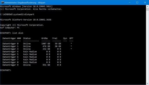 SSD formatieren Eingabeaufforderung - Screenshot 2