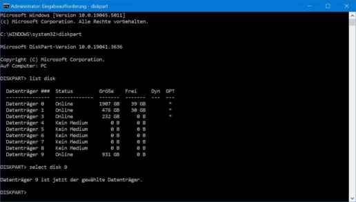 SSD formatieren Eingabeaufforderung - Screenshot 3