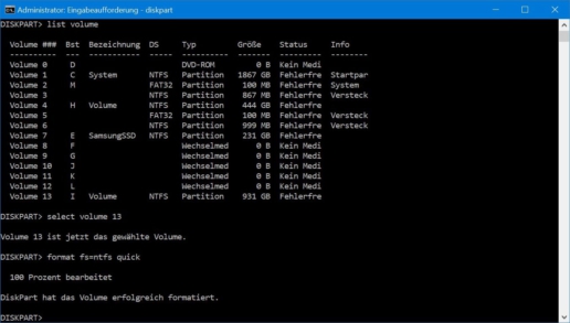 SSD formatieren Eingabeaufforderung - Screenshot 6