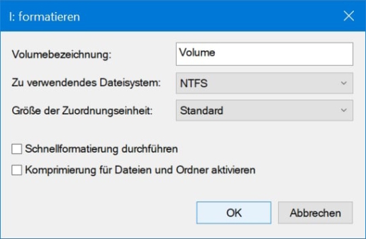 SSD formatieren Windows Oberfläche - Screenshot 5