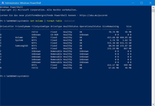 SSD formatieren Windows PowerShell - Screenshot 2