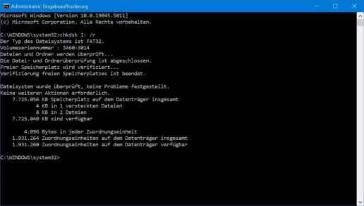 USB-Stick reparieren CHKDSK - Screenshot 3