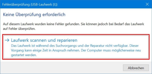 USB-Stick reparieren Windows-Fehlerüberprüfung Screenshot 4